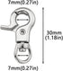Snap Hook DGHAOP, 4pcs Zinc Alloy 30mm Key Chain Snap Hook for Pets Cage Hook, Silver Tone