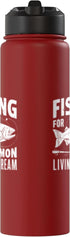 Salmon Fishing Gear Fishing for Salmon Living the Dream Salmon Fishing Stainless Steel Insulated Water Bottle