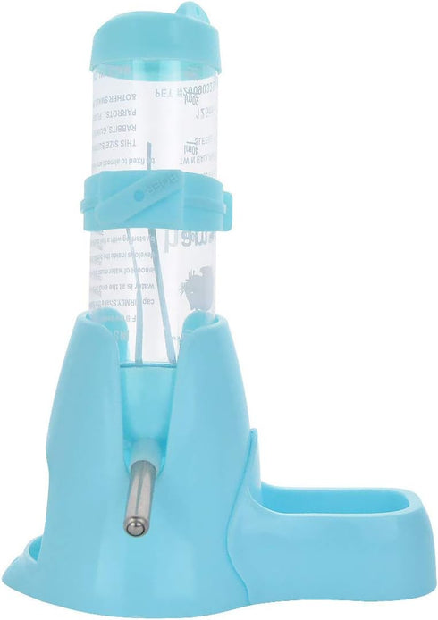 Guardians Hamster Water Bottle - Automatic Drinking Bottle with Food Container Base Hut - 125ml, Blue