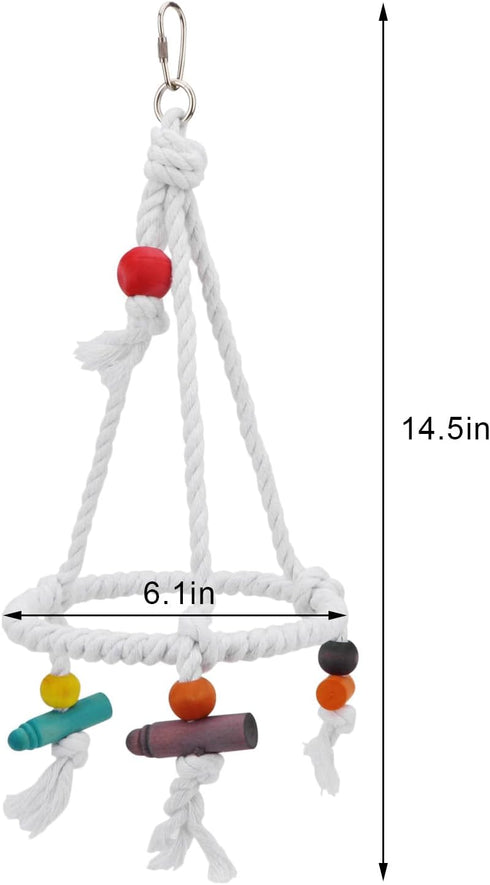 Hypeety Pet Bird Parrot Swing - Hanging Hammock for Parakeets, Budgies, Conures & Quaker Parrots