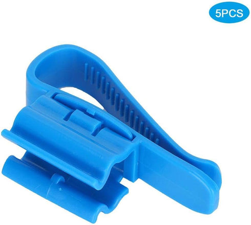 5Pcs/Set Plastic Fish Tank Hose Holder, Water Pipe Clamp, Fish Tank Water Clip for Aquarium (Blue)