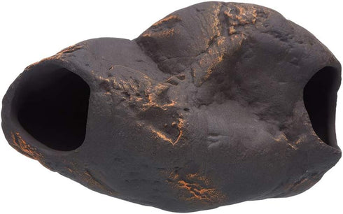 Plecoceramics Cichlid Stone Decoration, Aquarium Cave for Cichlids, Betta, Small Fish - Fish Tank Hideaway Decor (Magma