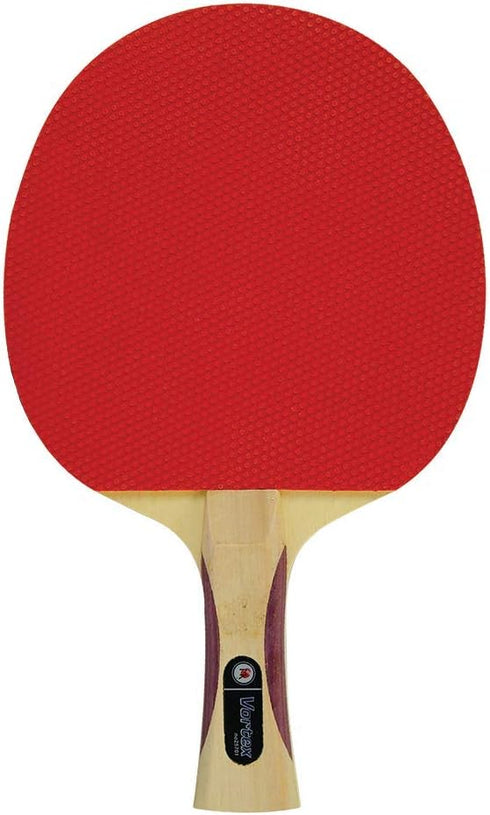 Vortex Table Tennis Racket 2-Player Set, Pips-Out with Sponge, Red & Black Rubber Surface