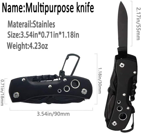 HONZIN Swiss Style Multi Function Pocket Knife for Everyday Use, Outdoor Survival Fishing, Gifts for Men