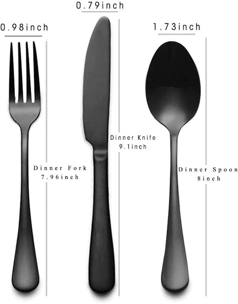 Portable Utensils Set with Case, 3 Piece Stainless Steel Reusable Flatware Set for Camping, Office, Lunch Box