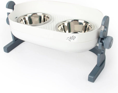 All for Paws Height Adjustable Cat Elevated Bowls Stainless Steel Dog Food Water Bowls, Height Adjustable Cat Feeder Mess Proof Pet Feeding Bowls(Small)