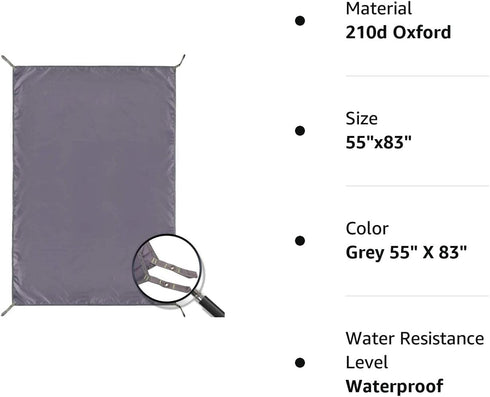 REDCAMP Waterproof Camping Tent Tarp, 55"x83", Multifunctional Tent Footprint for Camping and Hiking