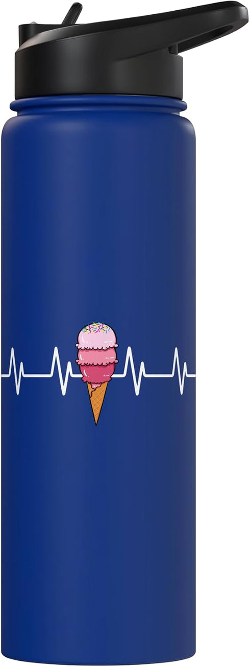 Cute Ice Cream Lover Apparel Frozen Ice Cream Lover Dessert Sweet Sorbet Cone Gelato Stainless Steel Insulated Water