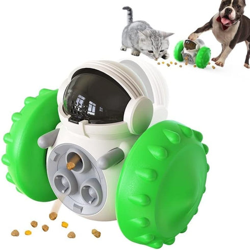 Generic Slow Leak Feeder Toy Balance Car Leak Food Toys Tumbler Dog Feeder Interactive Dog Cat Toy Food Dispenser Slow