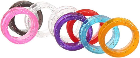 5Pcs Pink Silicone Scissors Finger Rings, Grooming Shear Thumb Inserts for Pet Shears