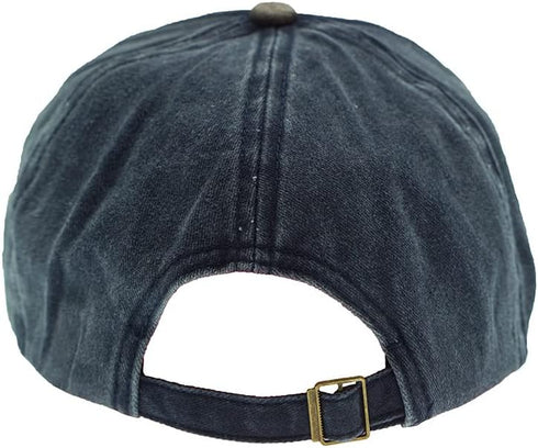 Vintage Washed Denim Baseball Cap, Motorcycle Print Trucker Hat, 100% Cotton Outdoor Sun Hat for Men Women