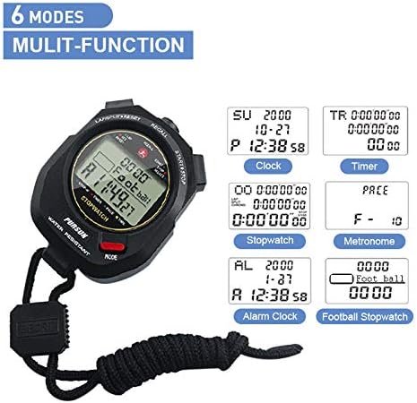 Professional Digital Timer Stopwatch, Sports Stopwatch with Countdown Timer, 100 Lap Memory, Water Resistant