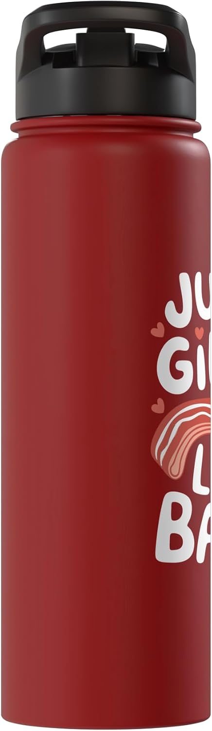 Bacon Meat Breakfast Bacons Bacon Just A Girl Who Loves Bacon Stainless Steel Insulated Water Bottle