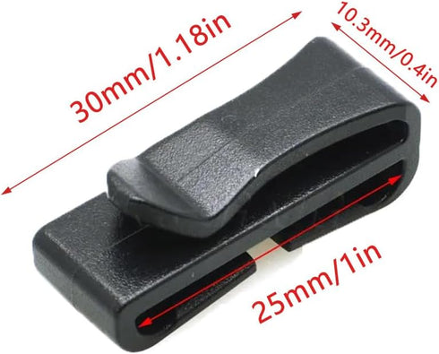 ArrErr 30 Pack 1 Inch Backpack Webbing Ending Clip Plastic Excess Length Straps End Keeper Quick Slip Buckle Fastener