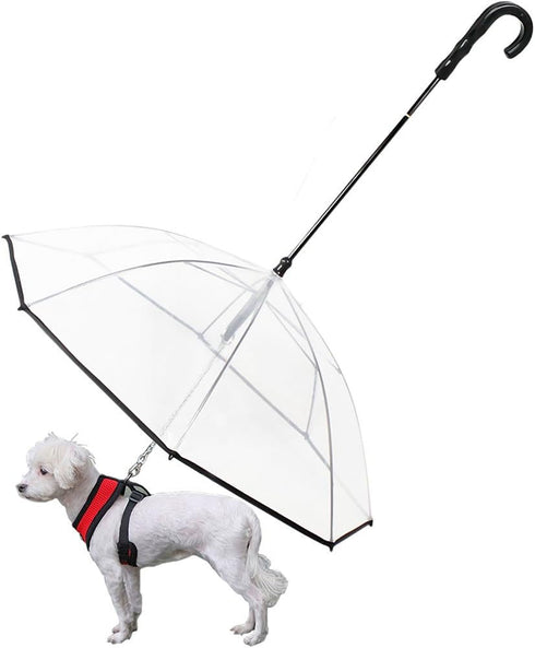 OMEM Portable Modular Dog Umbrella with Leash, Pet Outdoor Rainproof Supplies, Diameter 28.3"