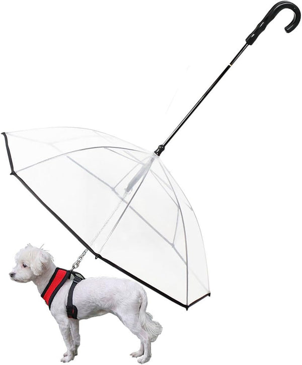 OMEM Portable Modular Dog Umbrella with Leash, Pet Outdoor Rainproof Supplies, Diameter 28.3"