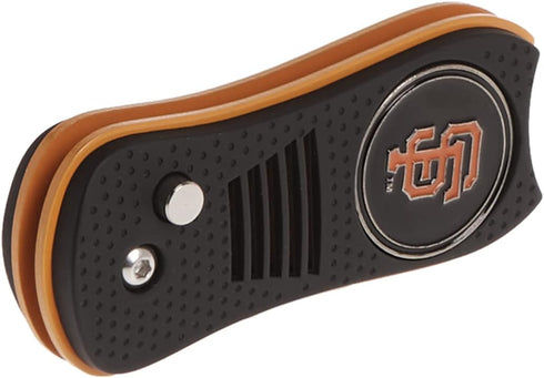 Team Golf MLB Switchblade Divot Tool with Double-Sided Magnetic Ball Marker - Patented Design for Greens