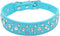 Bling Rhinestone PU Leather Crystal Diamond Pet Dog Cat Puppy Collar (M, Light Blue)