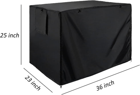 Durable Double Door Dog Crate Cover, Waterproof Anti-UV Kennel Cover for 24-48 inches Crate, Black