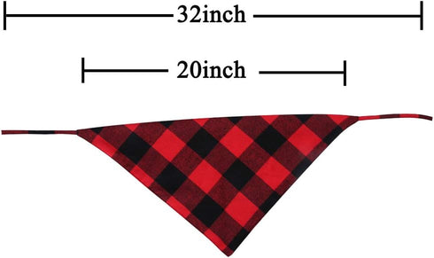 3 Pack Dog Bandana Plaid Reversible Triangle Bibs, Scarf Accessories for Large Dogs and Cats