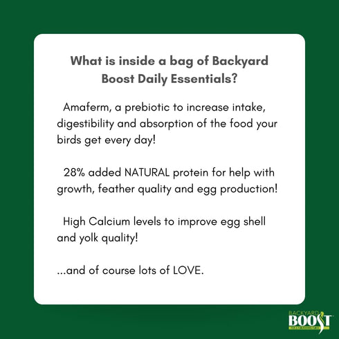 2.5 Backyard Boost Daily Essentials Chicken Feed | Pelleted High Protein Food for Laying Hens | Pound Bag