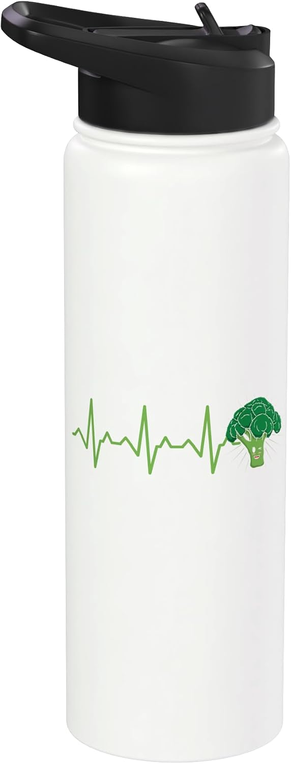 Heartbeat Kawaii Broccoli Stainless Steel Insulated Water Bottle