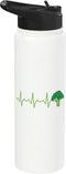 Heartbeat Kawaii Broccoli Stainless Steel Insulated Water Bottle