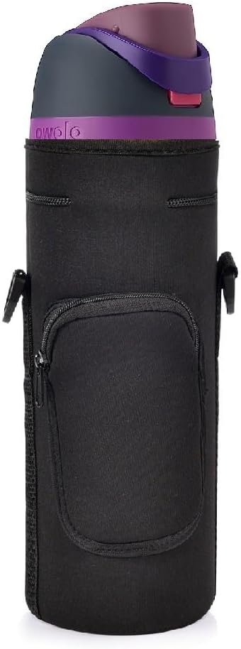 Neoprene Carrier Water Bottle Insulation Sleeve, Waterproof Anti-Slip Pouch with Shoulder Strap for Owala 24 oz Bottle