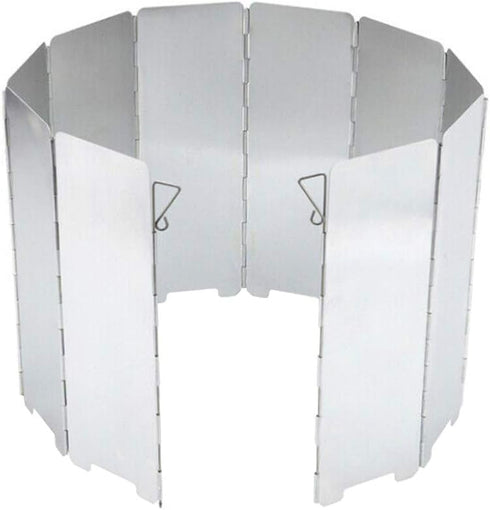 Foldable Burner Windshield for Outdoor Camping Cooker - 8/9/10/12 Plate BBQ Cooking Gas Stove