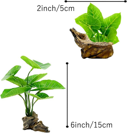 Smoothedo-Pets Fish Tank Decor, Betta Leaf Pad Hammock, 6 Inch Plastic Artificial Plant for Small Tanks