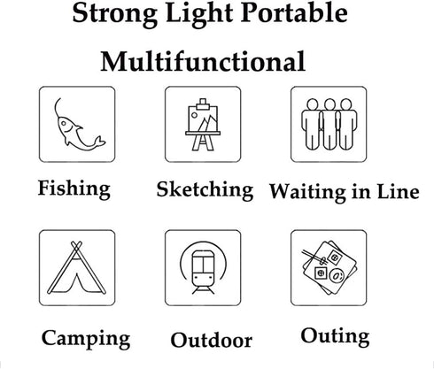 HomeTow 10"x 5"(24Ccmx11cm) Portable Chair Camping Folding Chairs Fishing Stool for Travel Use Camping Fishing Hiking
