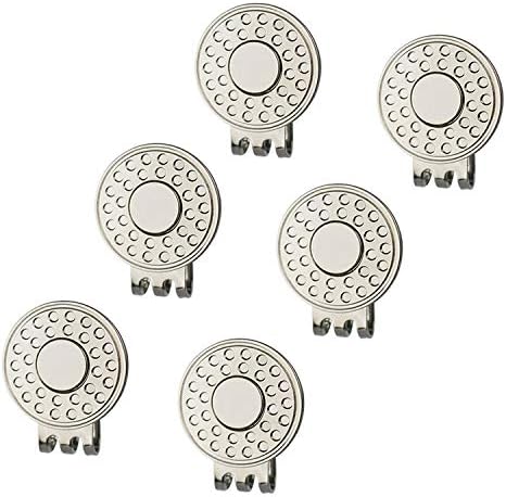 Golf Hat Clip Set of 3 Strong Magnet, Iron Cap Clips with Nickel Craft for Men Women Golfer (Silver)