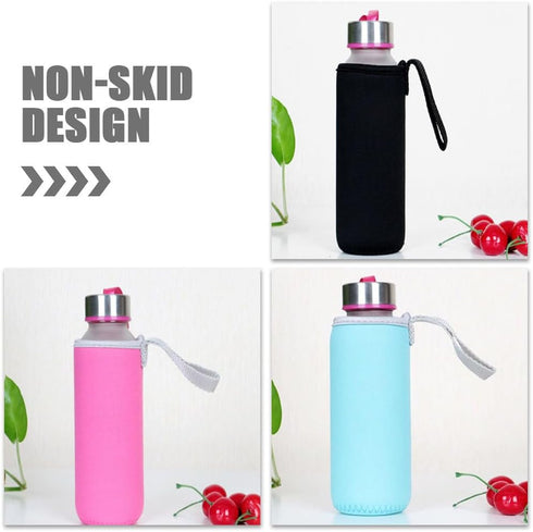6pcs 5.89X2.55X2.55 Inch PRETYZOOM Portable Bottle Cover Protective Cloth Soft Water Bottle Sleeve Wear-resistant