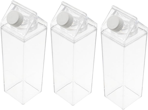 NUOBESTY 3pcs 500ml Ps Milk Carton Bottles Household Water Containers for Outdoor