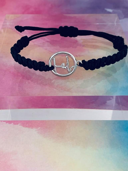 Sportybella Gymnastics Charm Bracelet, Adjustable Rope Jewelry for Gymnasts, Perfect Gift
