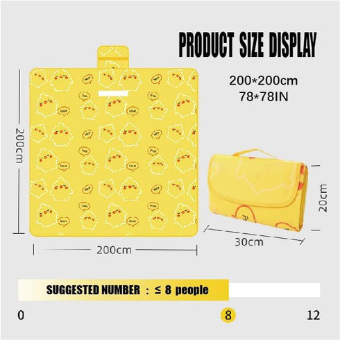 ZerrBmp (78 78IN, Outdoor Picnic mat, Moisture-Proof mat, Beach mat, Waterproof Material, Used for Outdoor Travel