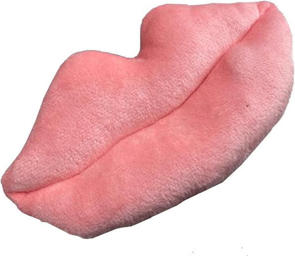 Generic Pink Lips Plush Fetch Dog Toy Pet-Safe, Machine-Washable Material with Squeaker for