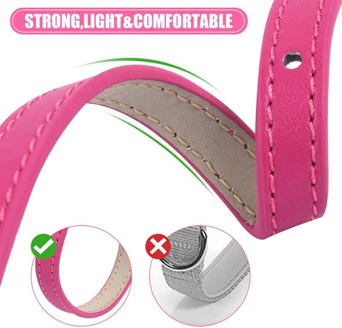 ChengFu XXS Dog Collar - Pink Teacup Dog Collar for Small Dogs & Cats, 3/8 inch Width
