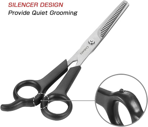 Professional Pets Grooming Scissors Set, Stainless Steel Dog Eye Scissors & Thinning Shears for Home Grooming