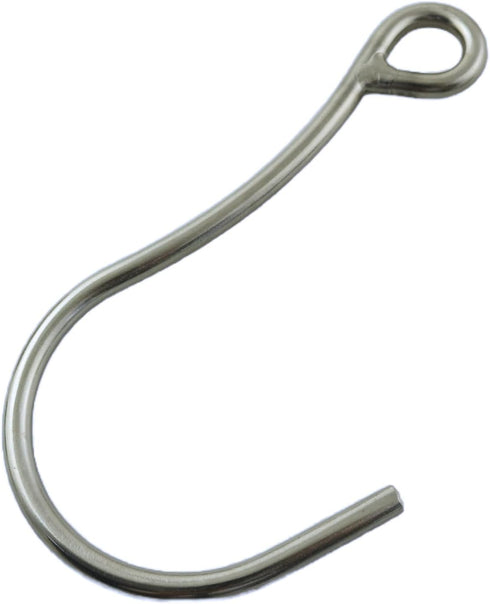 Stainless Steel J Diving Single Hook Diving Safety Gear Hook Quick Release Buckle Heavy Duty Scuba Diving Current Single Hook Accessory Silver