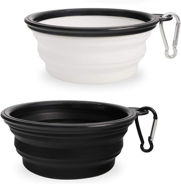Dog Bowl Pet Collapsible Bowls, 2 Pack Portable Foldable Travel Bowls for Dogs Cats and Small Animals