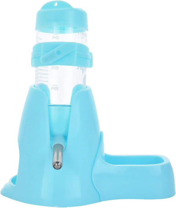 Guardians Hamster Water Bottle, Automatic Drinking Bottle with Food Container Base, 80ml, Blue