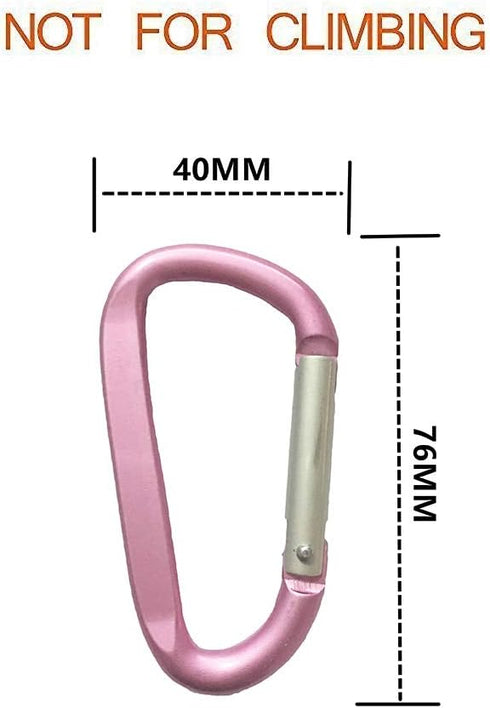 Large Carabiners Keychain, 3" Aluminum D Shape Durable D-Ring Clip Hook for Camping Accessories