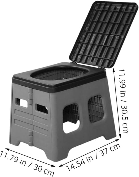 Portable Foldable Toilet for Outdoor Travel Emergency Potty for Camping Lightweight Carry Design with Garbage Bags