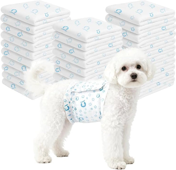 Jaoruizer 90 Count Dog Diapers Male, Disposable Small Male Dog Wraps Super Absorbent
