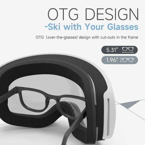 Ski Goggles, Snowboard Goggles for Men, Women, Adults, Youth, OTG/100% UV Protection/Anti-fog/Wide Vision