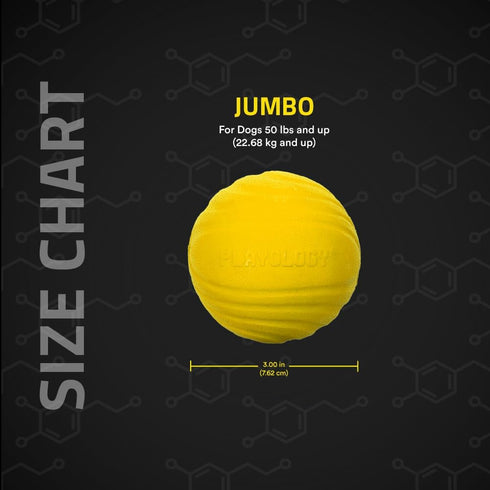 Playology Dual Layer Ball for Dogs - All Natural Chicken Scented Yellow Toy - Jumbo Sized for Large Dogs (50 lbs +)