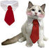 ANIAC Small Dog & Cat Wedding Collar, Formal Bow Tie for Cats & Puppy Collar, White Tuxedo Costume for Small Dogs &