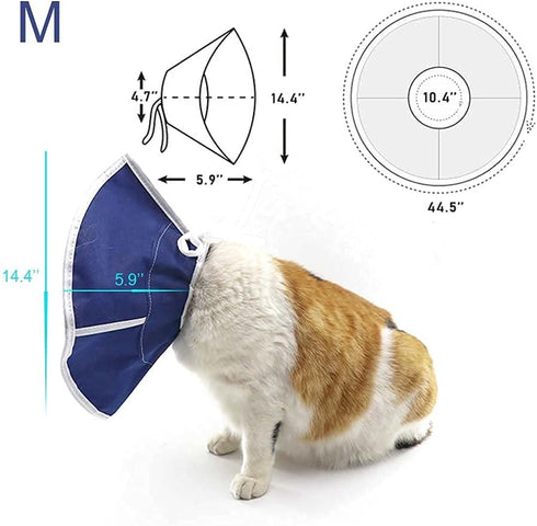 Soft Cat Recovery Collar E Collar, Nonwoven Fabric Elizabethan Collar for Cats and Puppies, Easy to Eat (M)