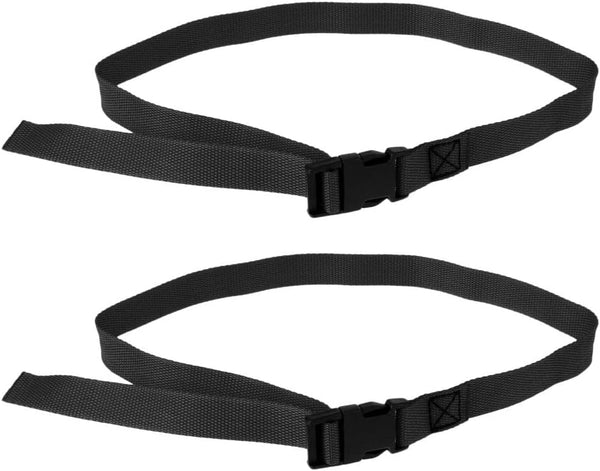 Pack of 2 Adjustable Golf Trolley Webbing Straps with Buckle, Nylon for Backpack Luggage, Black